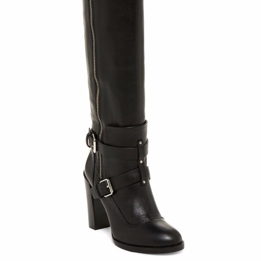 Nib $425 Rebecca Minkoff Billie Knee-High Black Leather Boot In Size 6.5!
